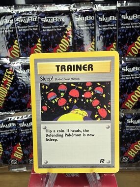 ⏳️ Vintage Team Rocket Pokemon Trainer Card Yellow Border with Black Artwork